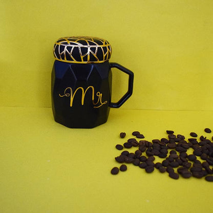 Queen & Mr. Geometric Design Ceramic Tea Cup Coffee Mug Travel Mug. (Price for 1 piece)