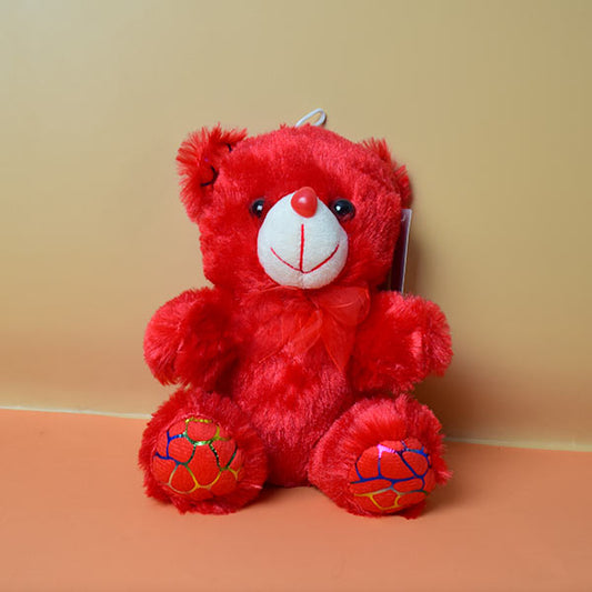 Cute Looking Little Red Teddy Bear with Bow Soft Toy for Kids