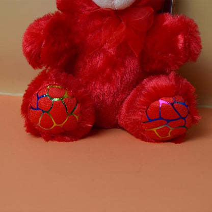 Cute Looking Little Red Teddy Bear with Bow Soft Toy for Kids