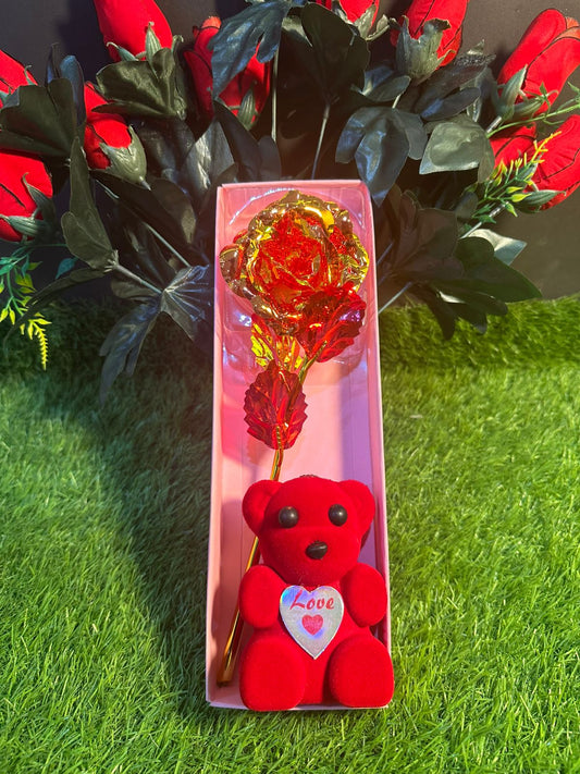 Valentine Artificial Flower with Teddybear