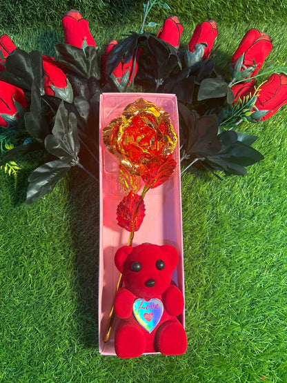 Valentine Artificial Flower with Teddybear